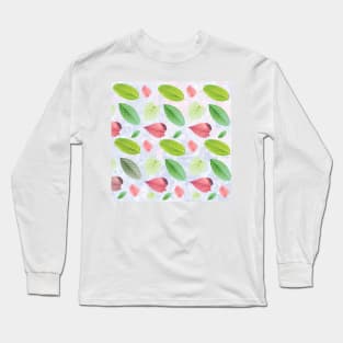 Realistic Colorful Leaves Pattern Long Sleeve T-Shirt